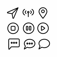 basic icon set with outline style for presentation and poster