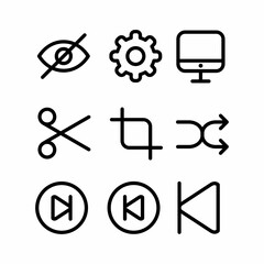 essentials icon set with outline style for presentation