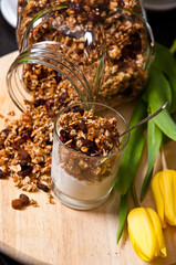 Homemade muesli healthy organic vegan food