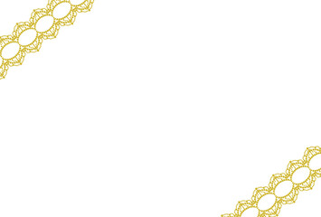 金色の宝石のネックレスのレースのフレームイラスト