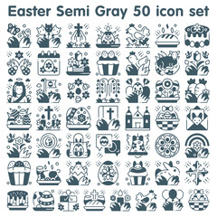 Easter Semi Gray 50 icon set