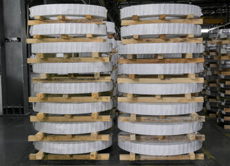 Rolled steel sheet, slitting coil, plate storage in factory warehouse