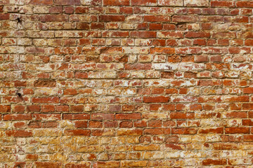 Background of the old red brick wall