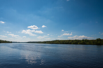 Wide river near the road