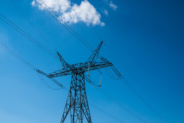 Electrcity lines in blue skies