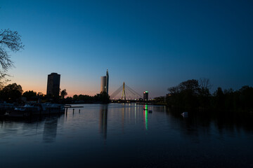 Bridge over the river in night