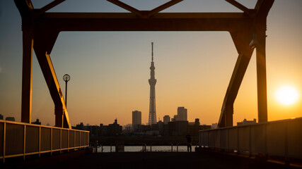 bridge at sunset