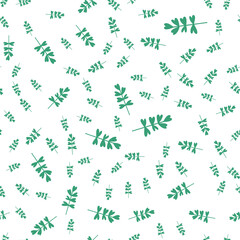 Vector 9 Branches Set Seamless Pattern plants leaves
