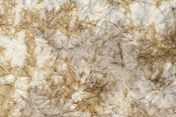 和紙テクスチャー背景(白色) 茶模様がある粗面の揉染和紙