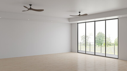 Illustration 3D rendering large luxury modern bright interiors Living room mockup computer digitally generated image