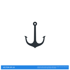 anchor icon nautical symbol simple design element