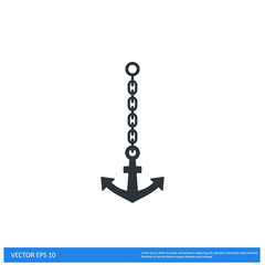 anchor icon nautical symbol simple design element
