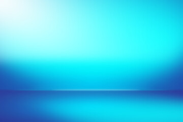 Blue light gradient wall background and floor, used for background design and display your product