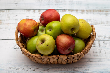 Apple varieties in organic basket