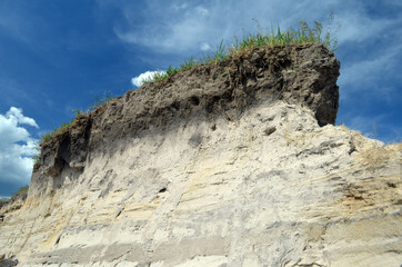 Desna River sandy shore. Natural  landscape in Kiev Region, Eastern Europe