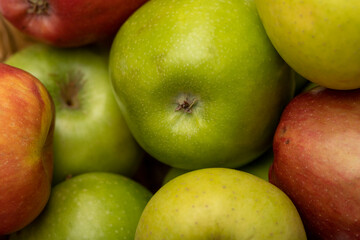 Close-up organic apple varieties