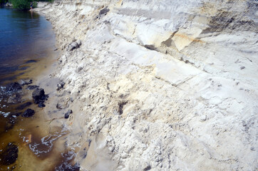 Desna River sandy shore. Natural  landscape in Kiev Region, Eastern Europe