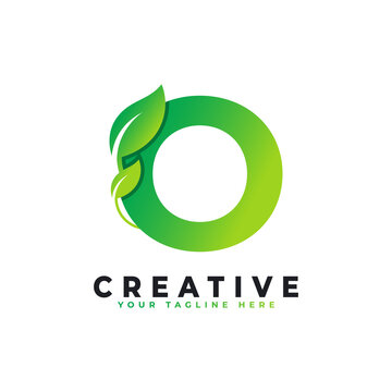 Nature Green Leaf Letter O Logo Design. monogram logo. Green Leaves Alphabet Icon. Usable for Business, Science, Healthcare, Medical and Nature Logos