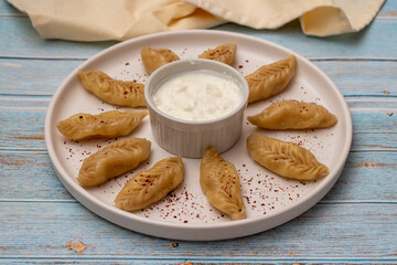 Circassian Ravioli or Potato Ravioli. Local names Psihalive, Haluj, Hingel, Metaz, Potato Ravioli