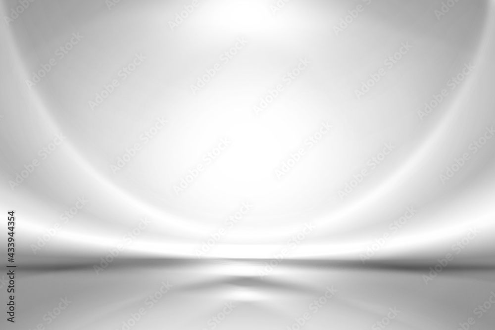 Poster white and gray abstract background waves and smooth light trails that are blurred and soft for desig