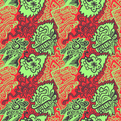 Naklejka premium Abstract unusual decorative hand drawn seamless pattern