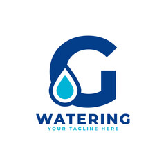 Water Drop Letter G Initial Logo. Usable for Nature and Branding Logos. Flat Vector Logo Design Ideas Template Element
