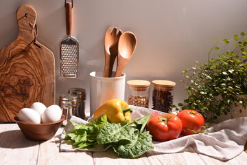 料理前のキッチンの風景