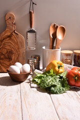 料理前のキッチンの風景