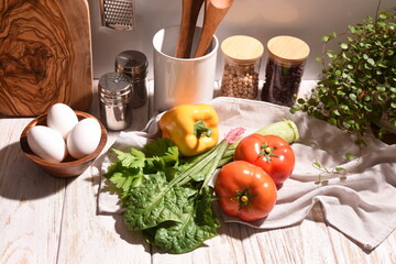 料理前のキッチンの風景