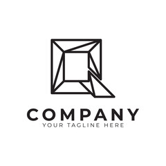 Initial Letter Q line logo design. Geometric Line Style. Graphic alphabet symbol. Usable for Business and Branding Logos. Flat Vector Logo Design Ideas Template Element.
