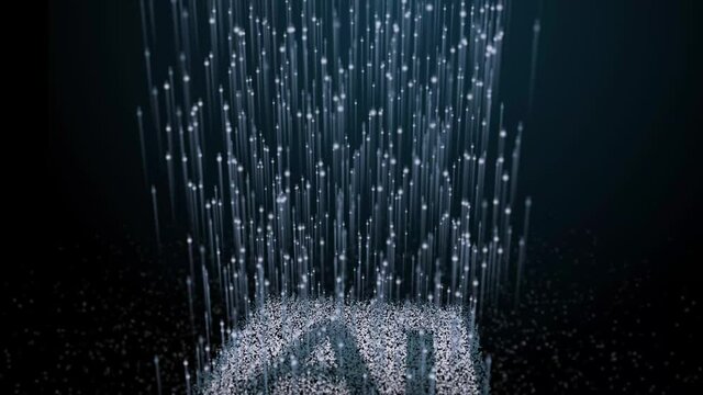 Concept for artificial inteligenz, animation of particles and AI logo