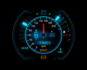 Car speedometer design technology illustration concept