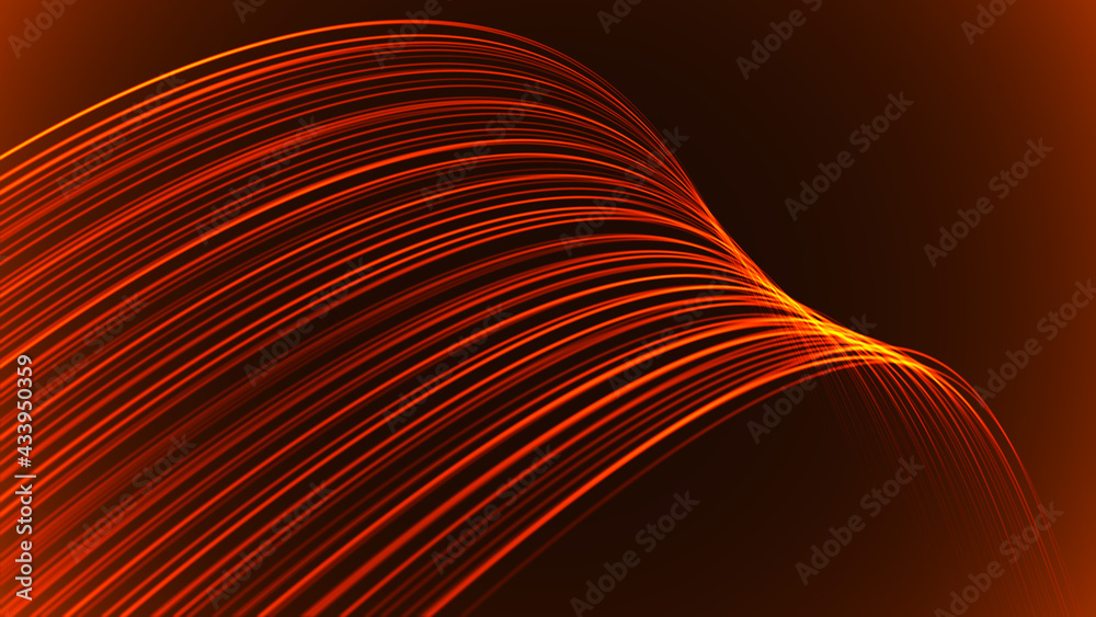 Poster Abstract background with a dinamic wave. Big data. Network connection structure. 3D rendering.