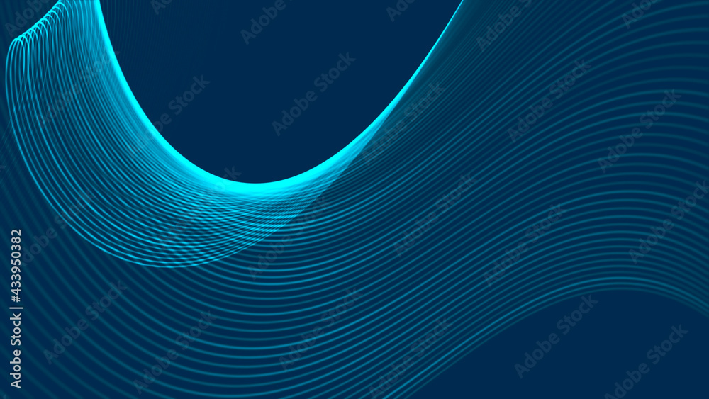 Poster abstract background with a dinamic wave. big data. network connection structure. 3d rendering.