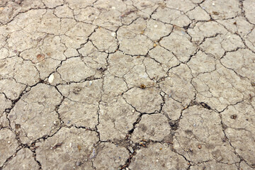 desertification landscape with cracked and dry rough soil as a consequence of global warming and climate change - surface of a wasteland desert