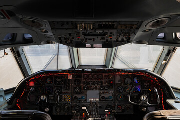 Aircraft Cockpit of an old Airplanes - Vintage 