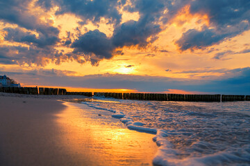 Sonnenuntergang im Ostseebad Kühlungsborn, Mecklenburg-Vorpommern, Deutschland