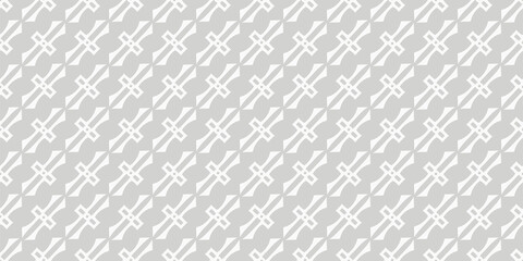 Simple background pattern with geometric ornament on gray background, wallpaper. Seamless pattern, texture. Vector art