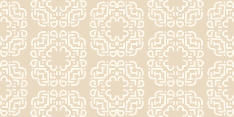 Fototapeta premium Background image with ornate decorative ornaments on beige background, wallpaper. Seamless pattern, texture. Vector image