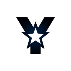 Letter Y star logo. Usable for Winner, Award and Premium Logos.