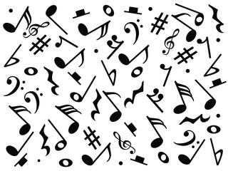 Creative music note on white background.