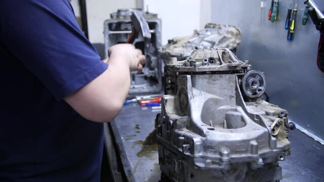 footage of automatic transmission repair