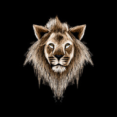 Lion Illustration Abstract Outline Vector Design