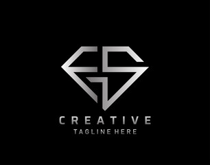 Abstract F, S, FS Letter Diamond Icon Logo Design