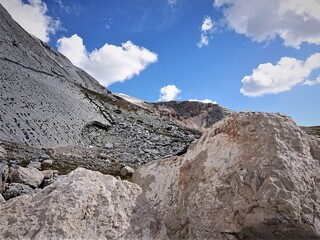 Alps landscape (dolomites italy) with blue sky