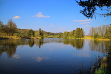Schöner Weiher mit klasser Spiegelung