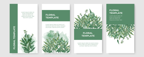 Creative floral story cover design backgrounds vector. Minimal trendy style organic shapes pattern with copy space for text design for invitation, Party card, Social Highlight Covers and stories page