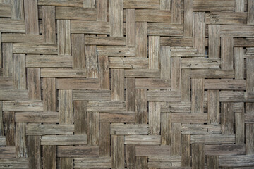 Old bamboo weaving pattern concept background.