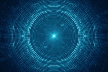 Abstract electromagnetic field background, blue electric energy waves - obrazy, fototapety, plakaty