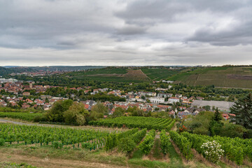Fototapeta na wymiar Panorama view, Marienberg fortress with river Main and old town, Würzburg, Lower Franconia, Bavaria, Germany,